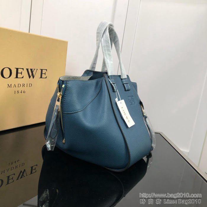 LOEWE羅意威 最新爆款 羅家Hammock系列 荔枝皮拼色 百搭款 小牛皮手提肩背包 0164  jdl1115